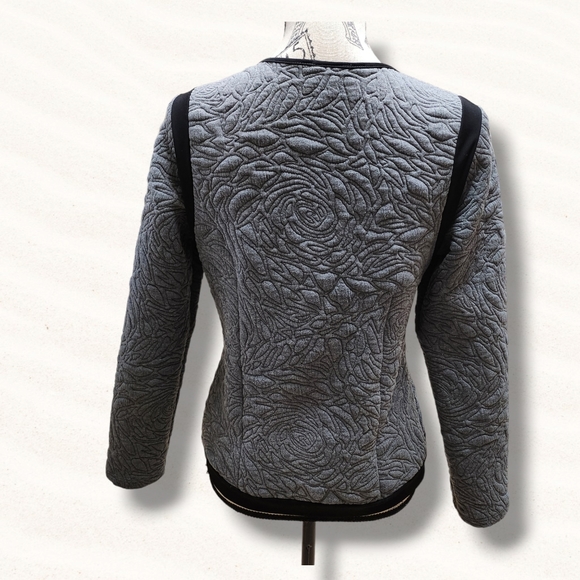 Papillon Blanc Womens  Jacket/ Sweater Full Zip Gray Size M - Picture 2 of 7